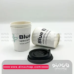لیوان کاغذی با درب باز